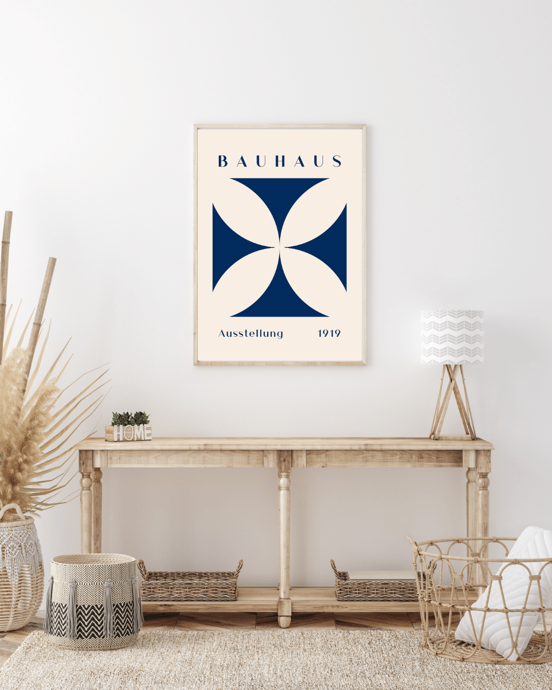 Bauhaus Plakat 30 – Blå Symmetrisk Geometri