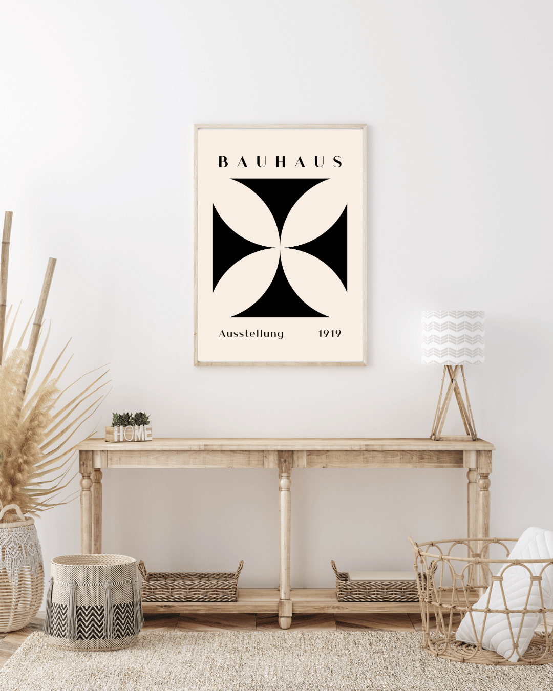 Bauhaus Plakat 28 – Symmetrisk Sort Hvid Balance
