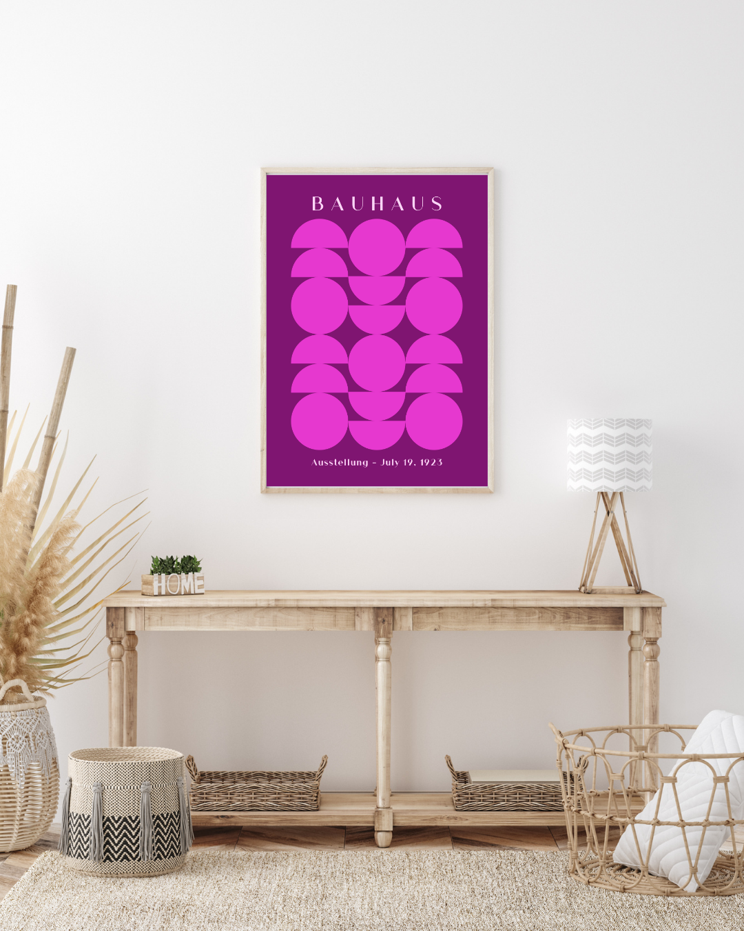 Bauhaus Plakat 4 - Grafiske Cirkler i Pink