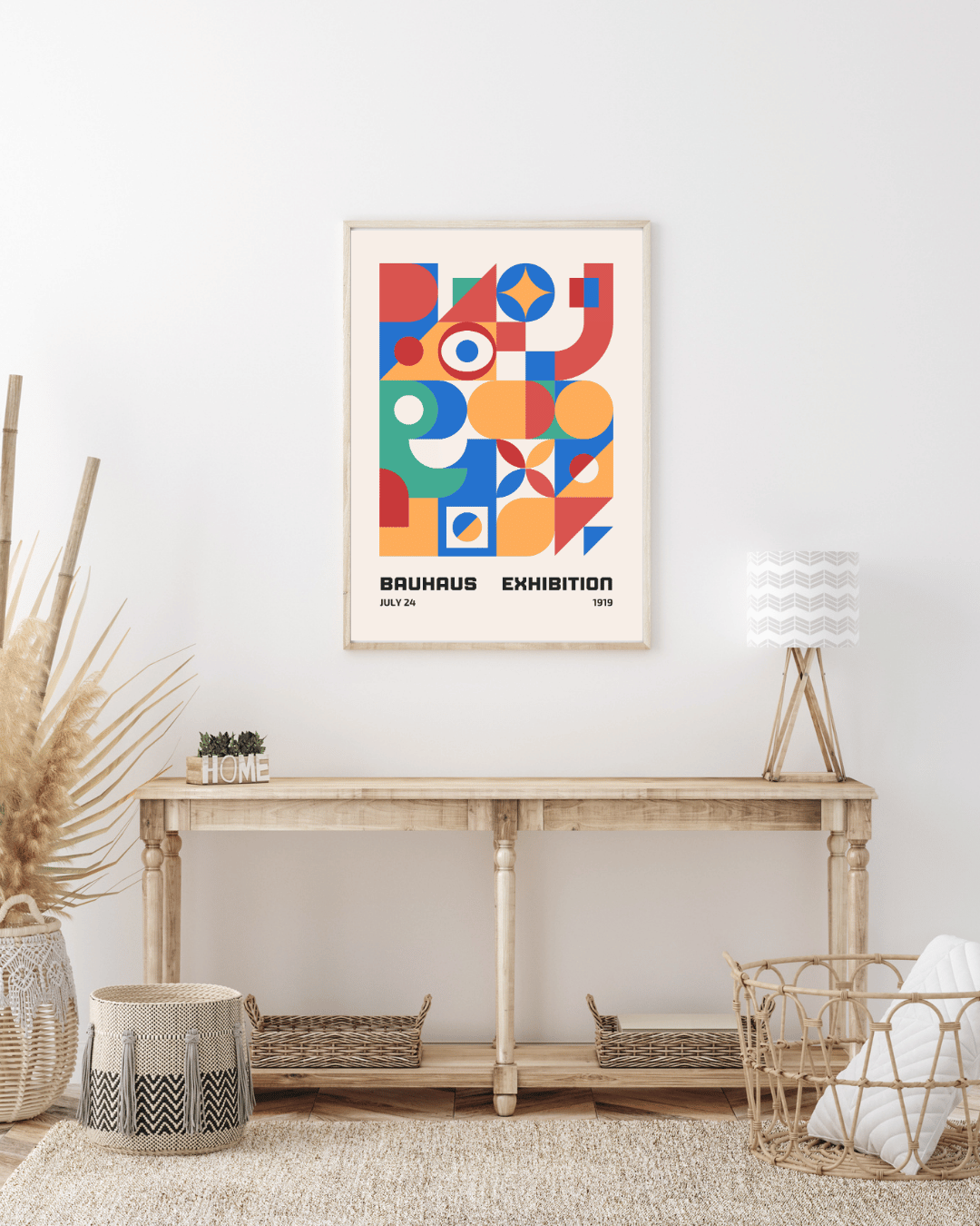 Bauhaus Plakat 20 - Farverig Geometrisk Komposition