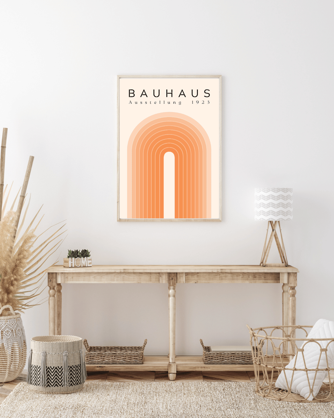 Bauhaus Plakat 9 - Bløde Buer i Orange Nuancer