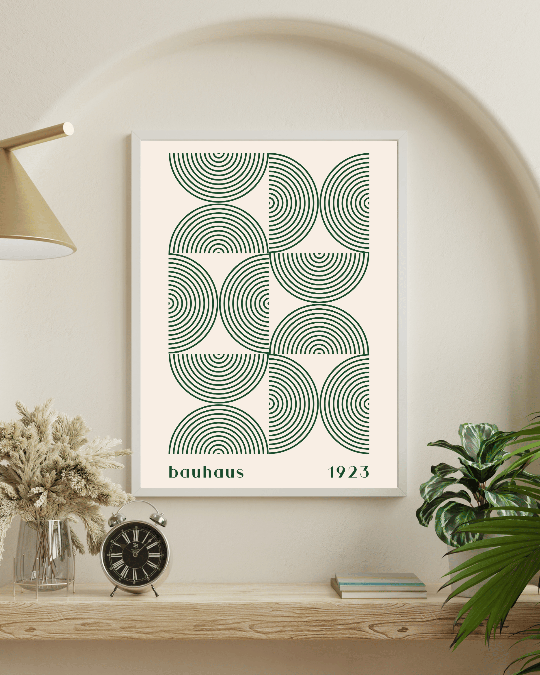 Bauhaus Plakat 27 – Grønne Cirkler i Rytmisk Mønster