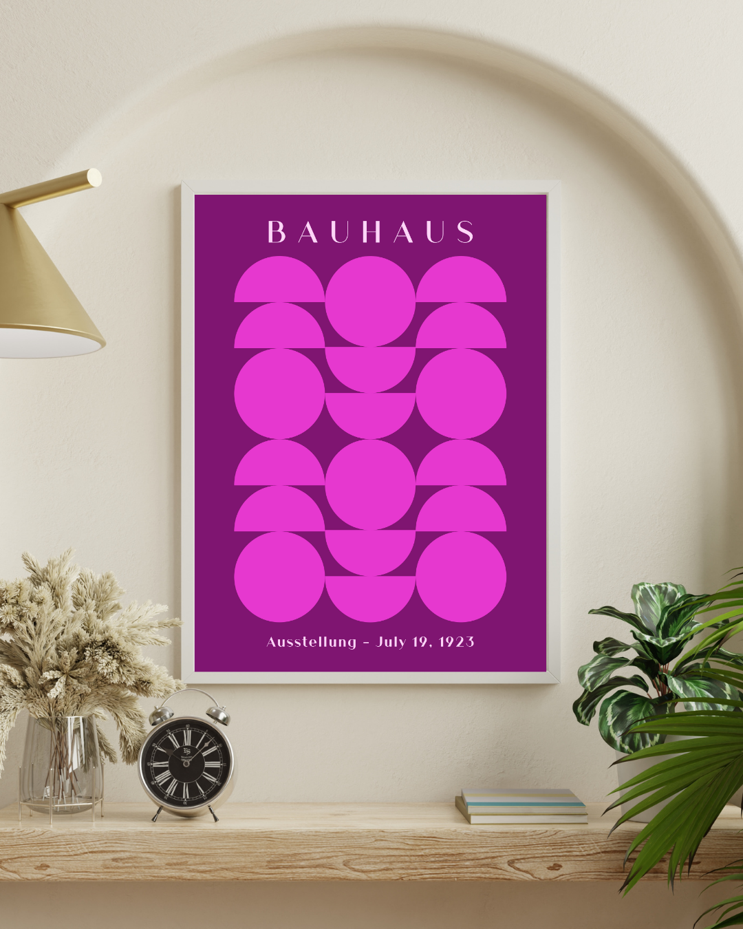 Bauhaus Plakat 4 - Grafiske Cirkler i Pink