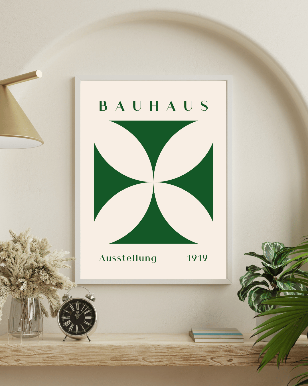 Bauhaus Plakat 29 – Grøn Symmetrisk Geometri