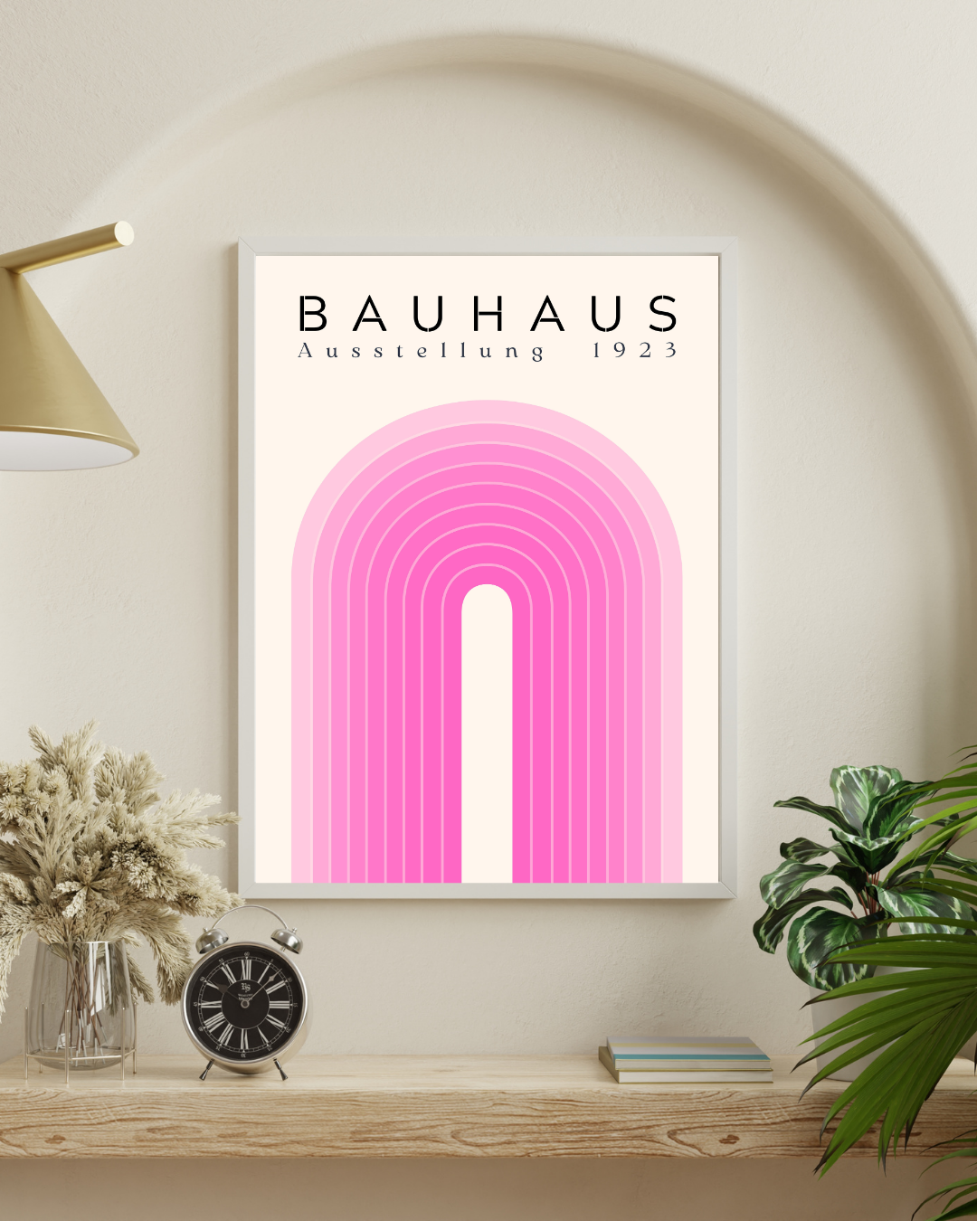 Bauhaus Plakat 2 - Bløde Buer i Rosa