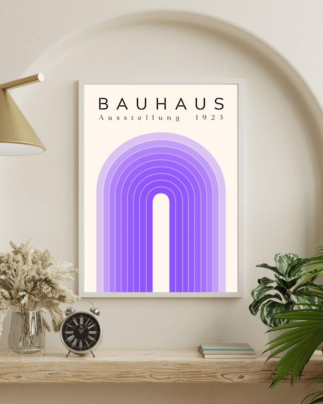 Bauhaus Plakat 23 – Blød Geometri i Lilla Nuancer