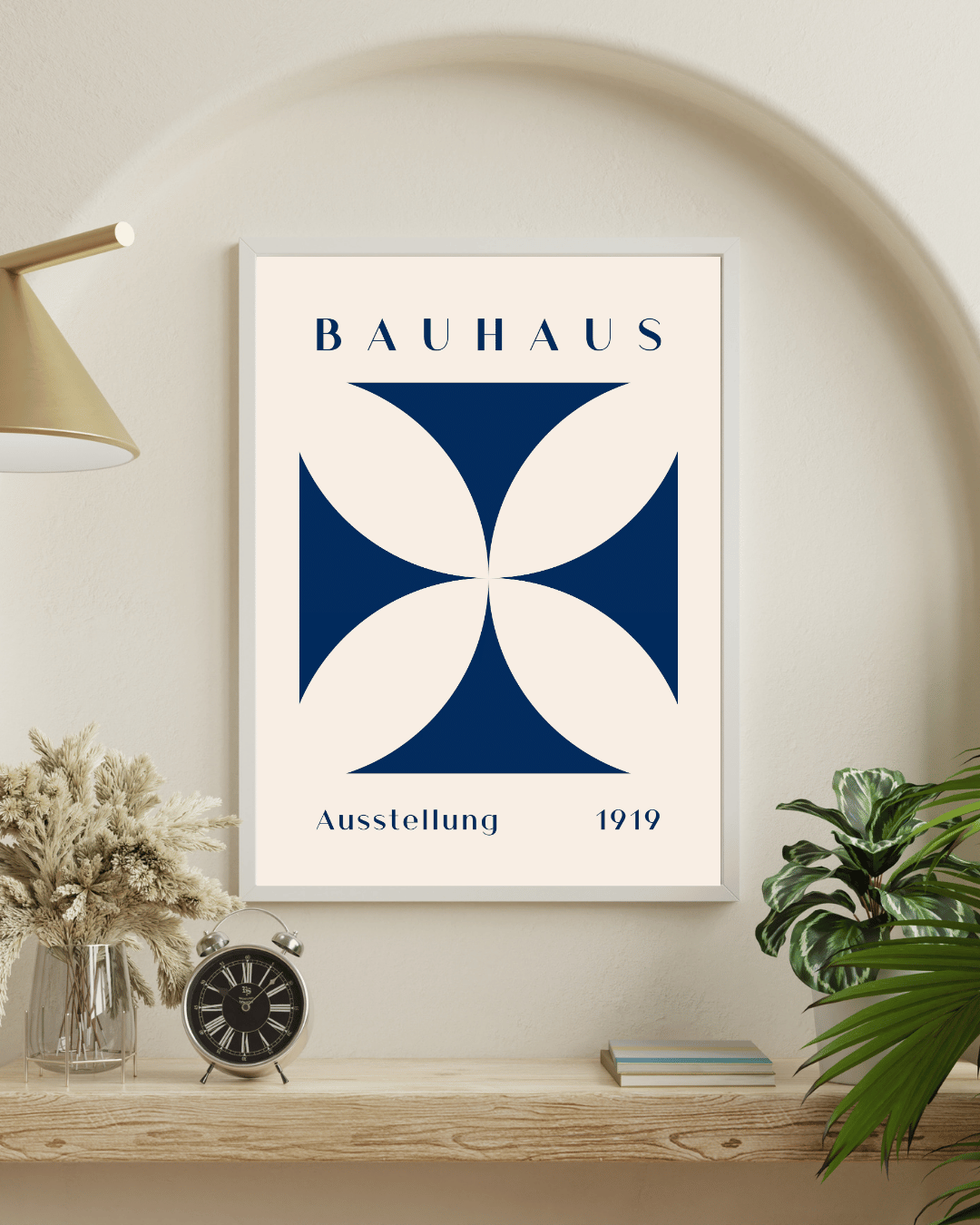 Bauhaus Plakat 30 – Blå Symmetrisk Geometri
