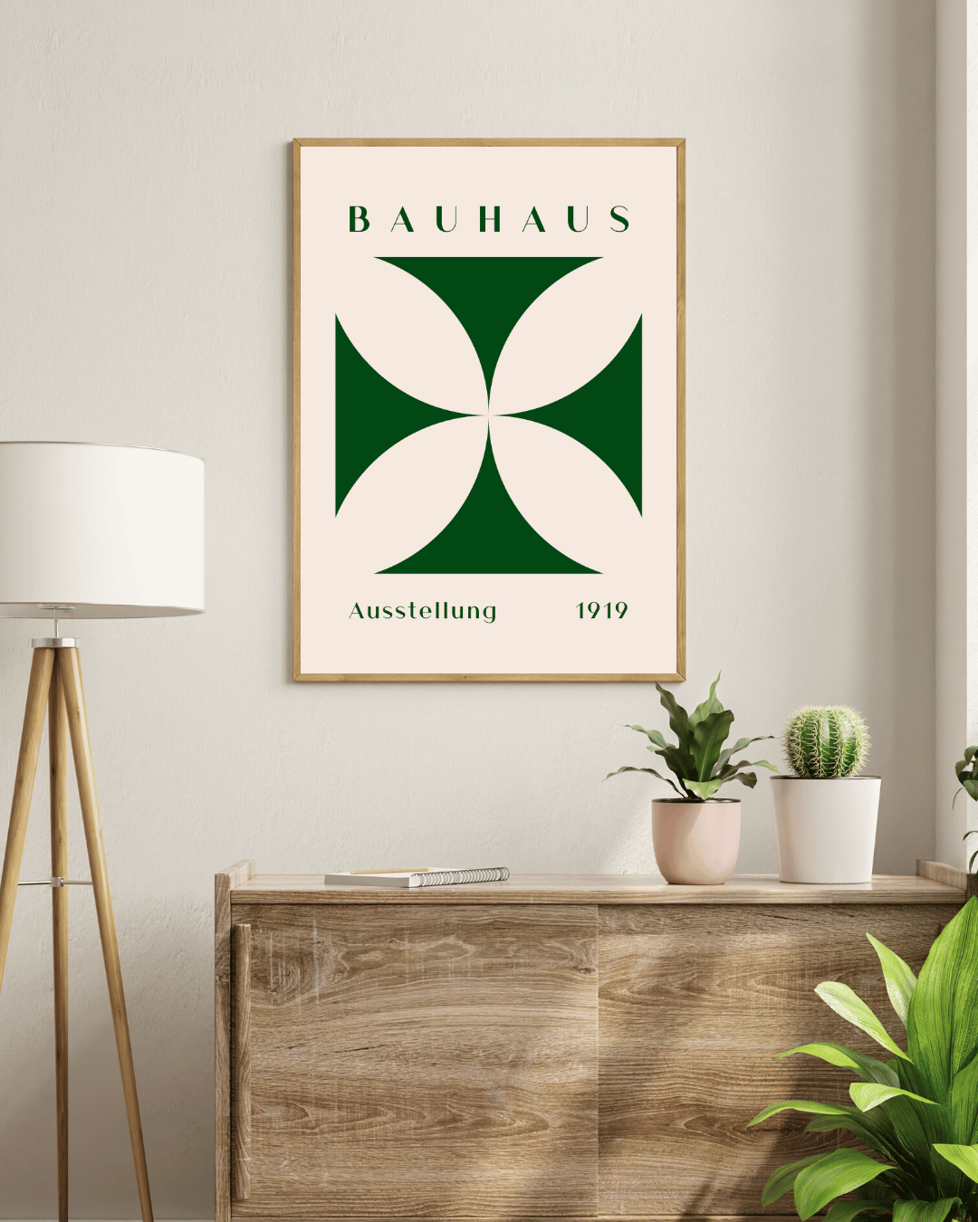 Bauhaus Plakat 29 – Grøn Symmetrisk Geometri