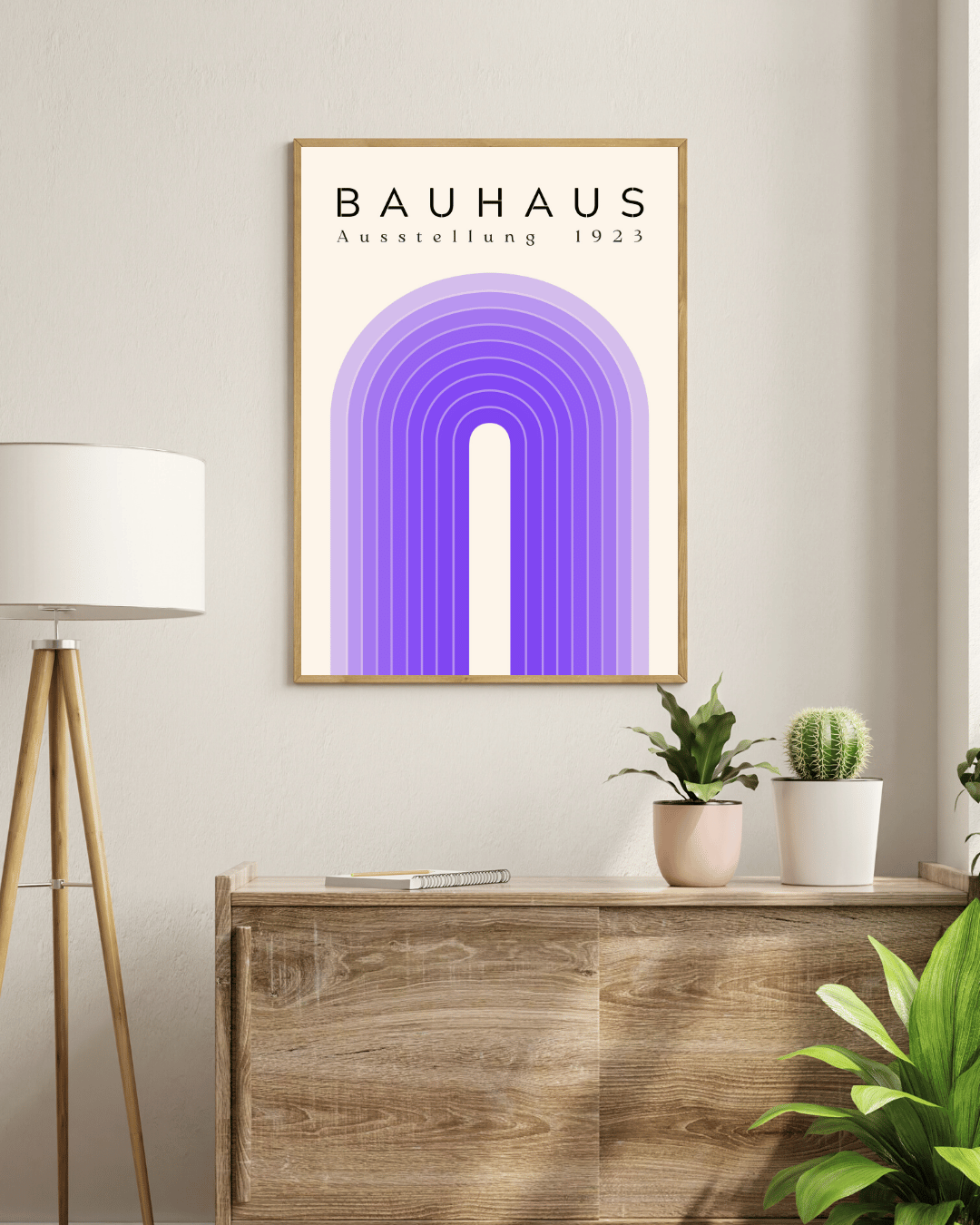 Bauhaus Plakat 23 – Blød Geometri i Lilla Nuancer