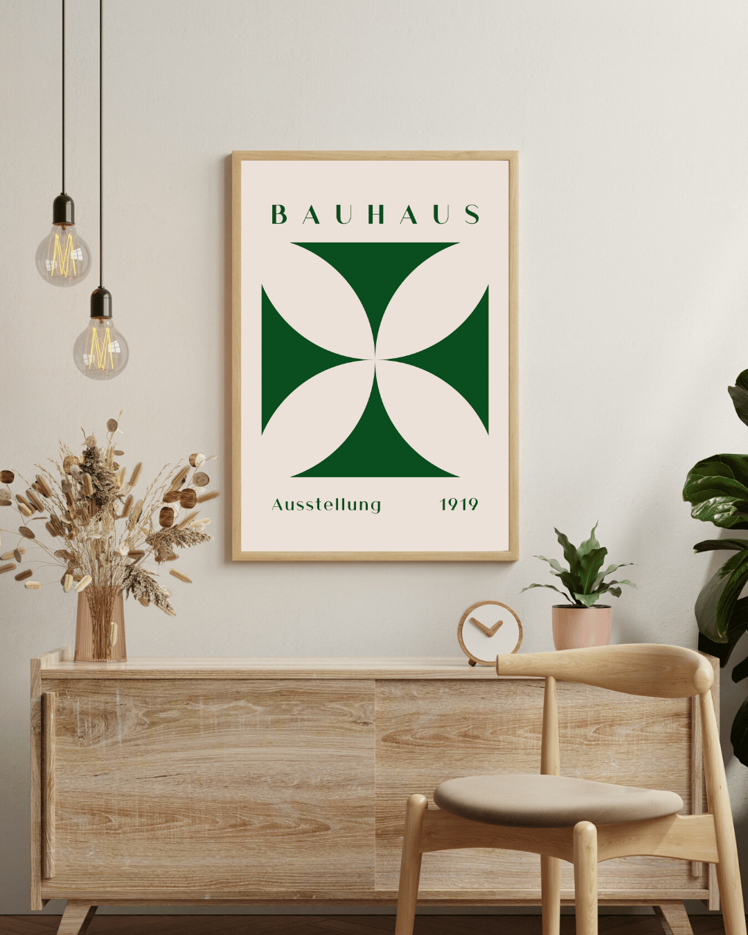 Bauhaus Plakat 29 – Grøn Symmetrisk Geometri