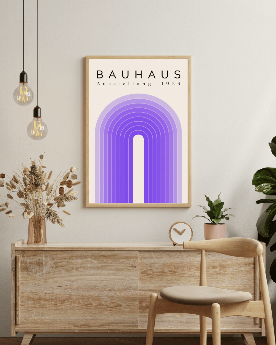 Bauhaus Plakat 23 – Blød Geometri i Lilla Nuancer