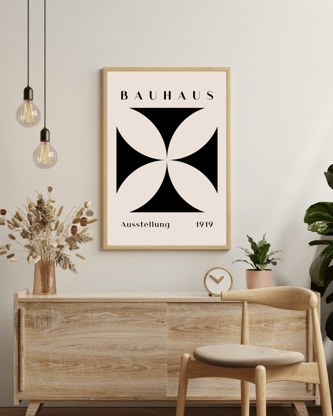 Bauhaus Plakat 28 – Symmetrisk Sort Hvid Balance