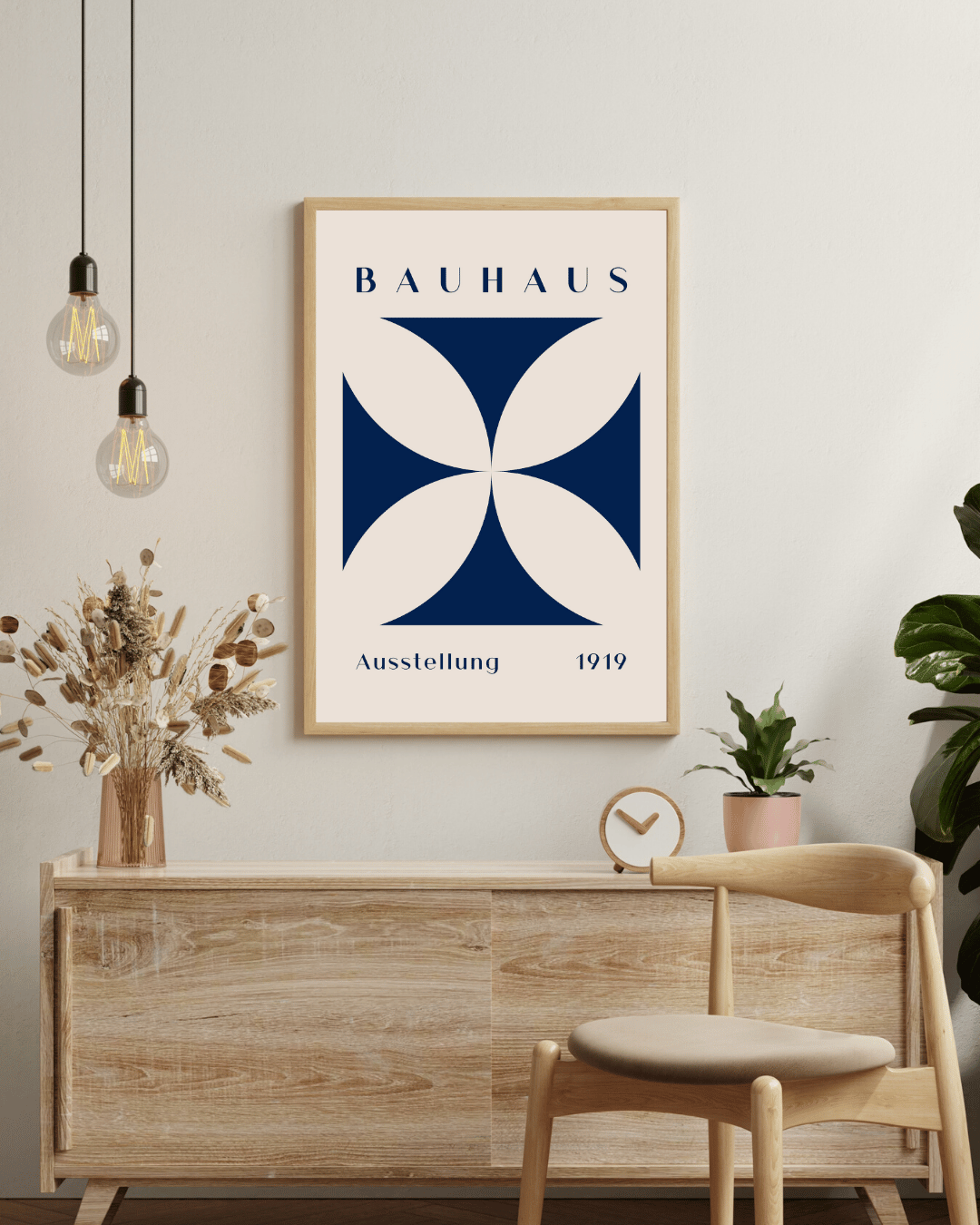 Bauhaus Plakat 30 – Blå Symmetrisk Geometri