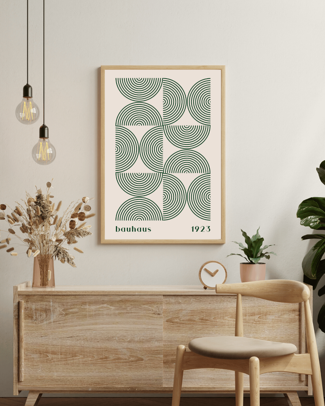 Bauhaus Plakat 27 – Grønne Cirkler i Rytmisk Mønster