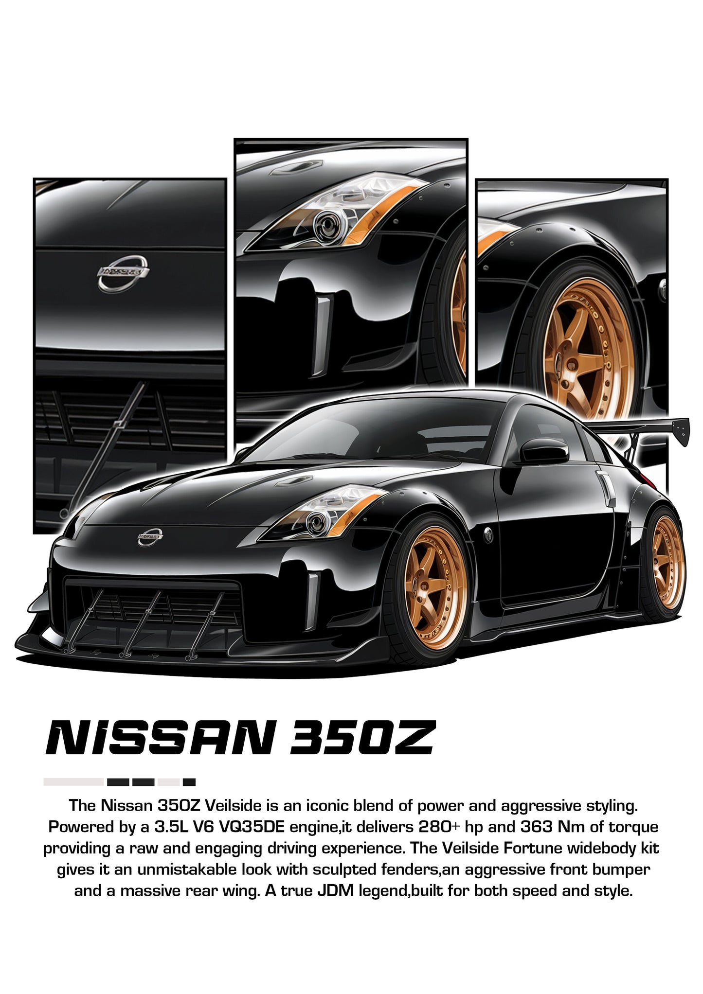 Bil plakat 111 med Nissan 350Z som motiv til nordisk indretning i danske hjem