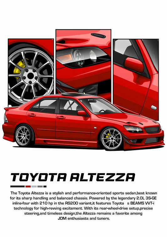 Bil plakat 117 med Toyota Altezza som motiv til nordisk indretning i danske hjem