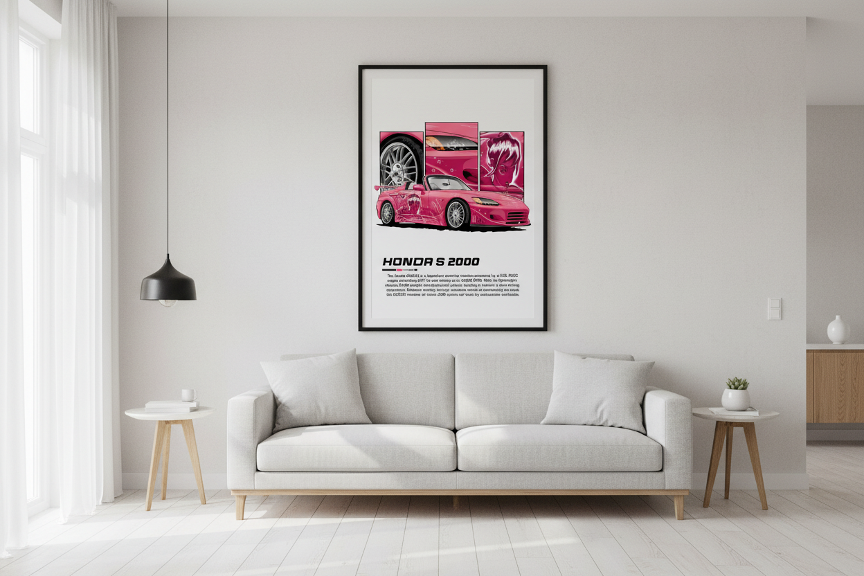 Bil Plakat 121 i moderne dansk hjem