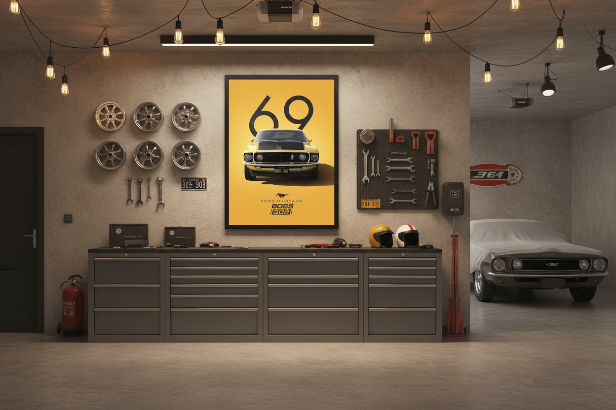 Bil Plakat 124 i garage