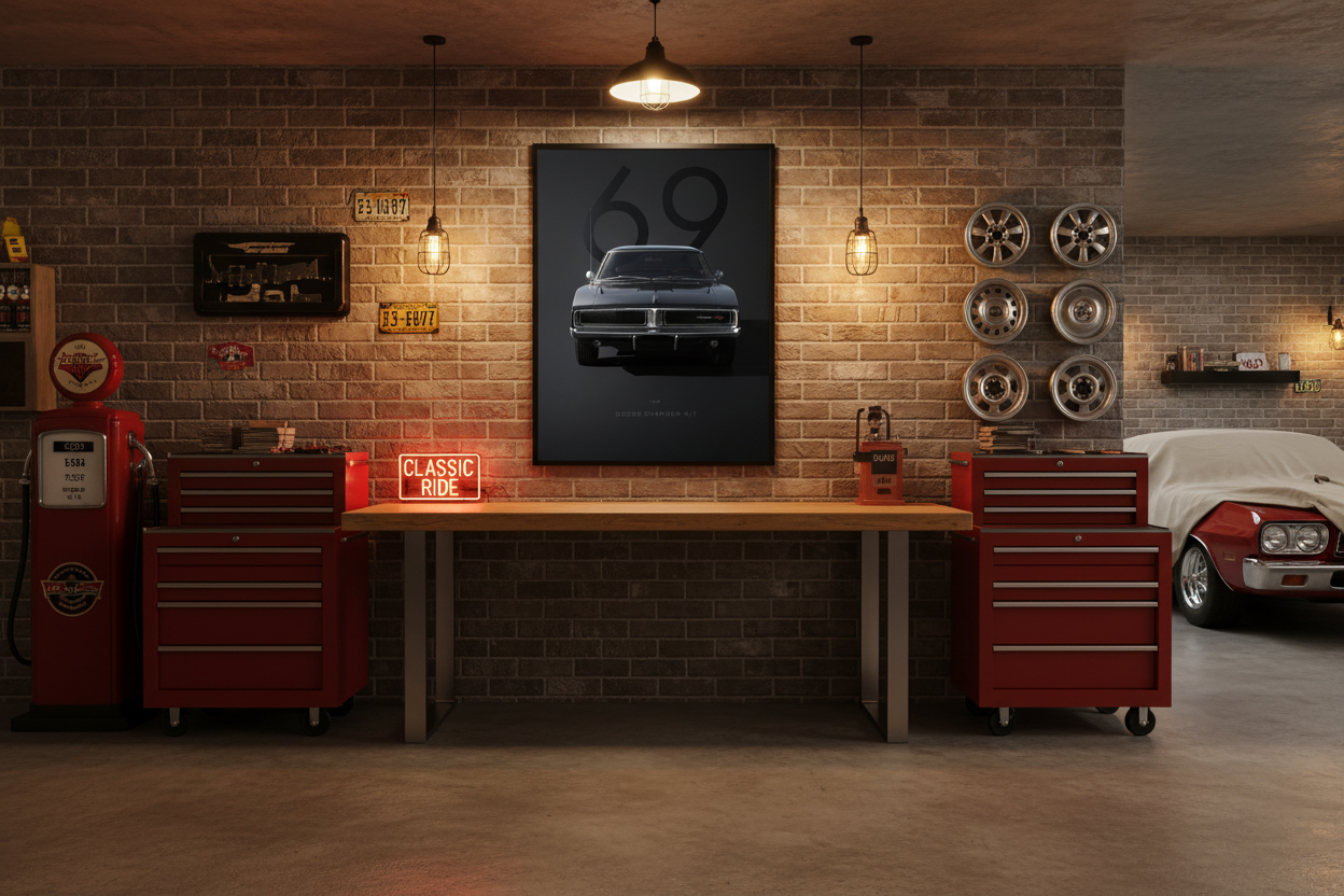 Bil Plakat 125 i garage