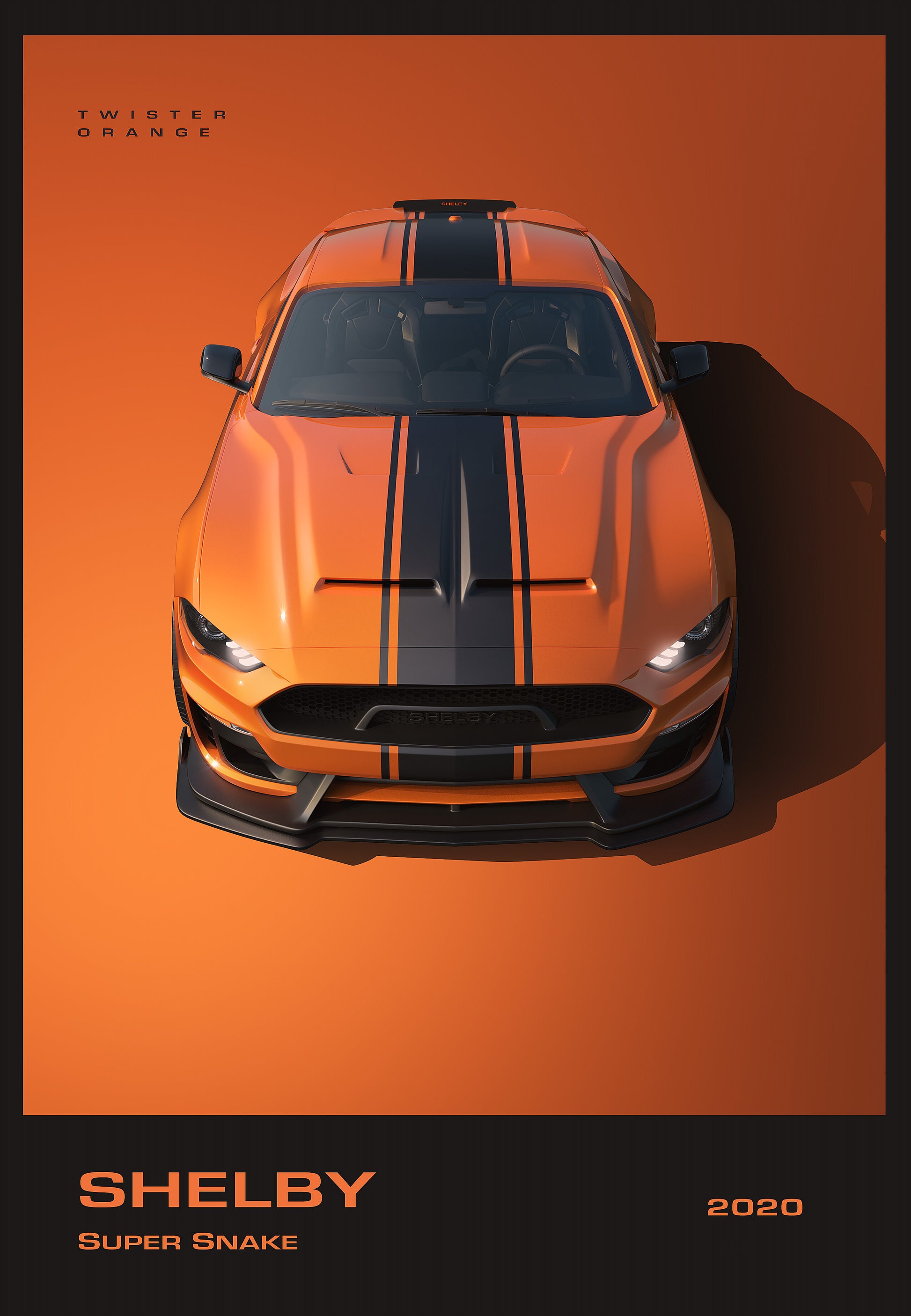 Bil plakat 126 med Shelby Super Snake (2020) som motiv til nordisk indretning i danske hjem