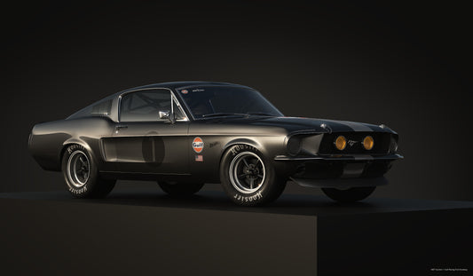 Bil plakat 127 med Ford Mustang (Gulf Edition) som motiv til nordisk indretning i danske hjem