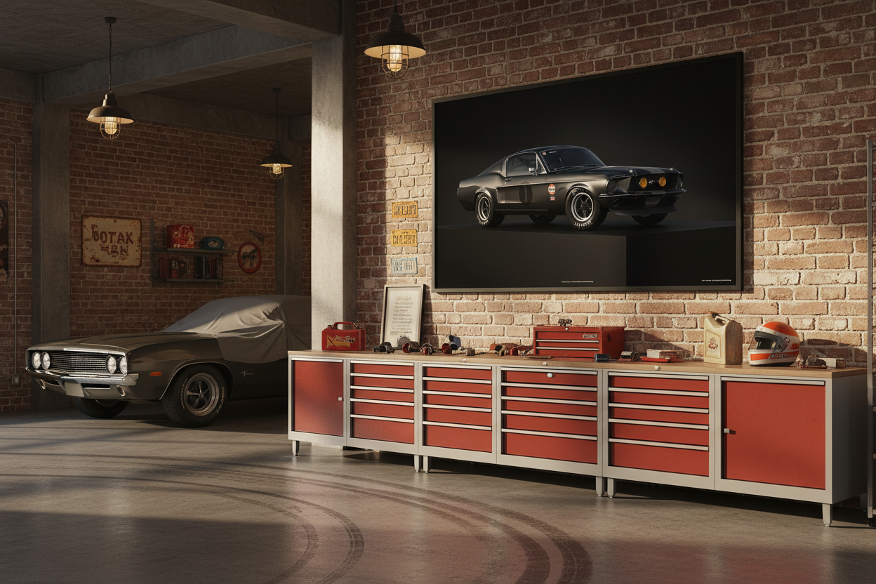 Bil Plakat 127 i garage