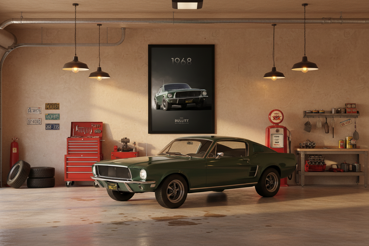 Bil Plakat 128 i garage