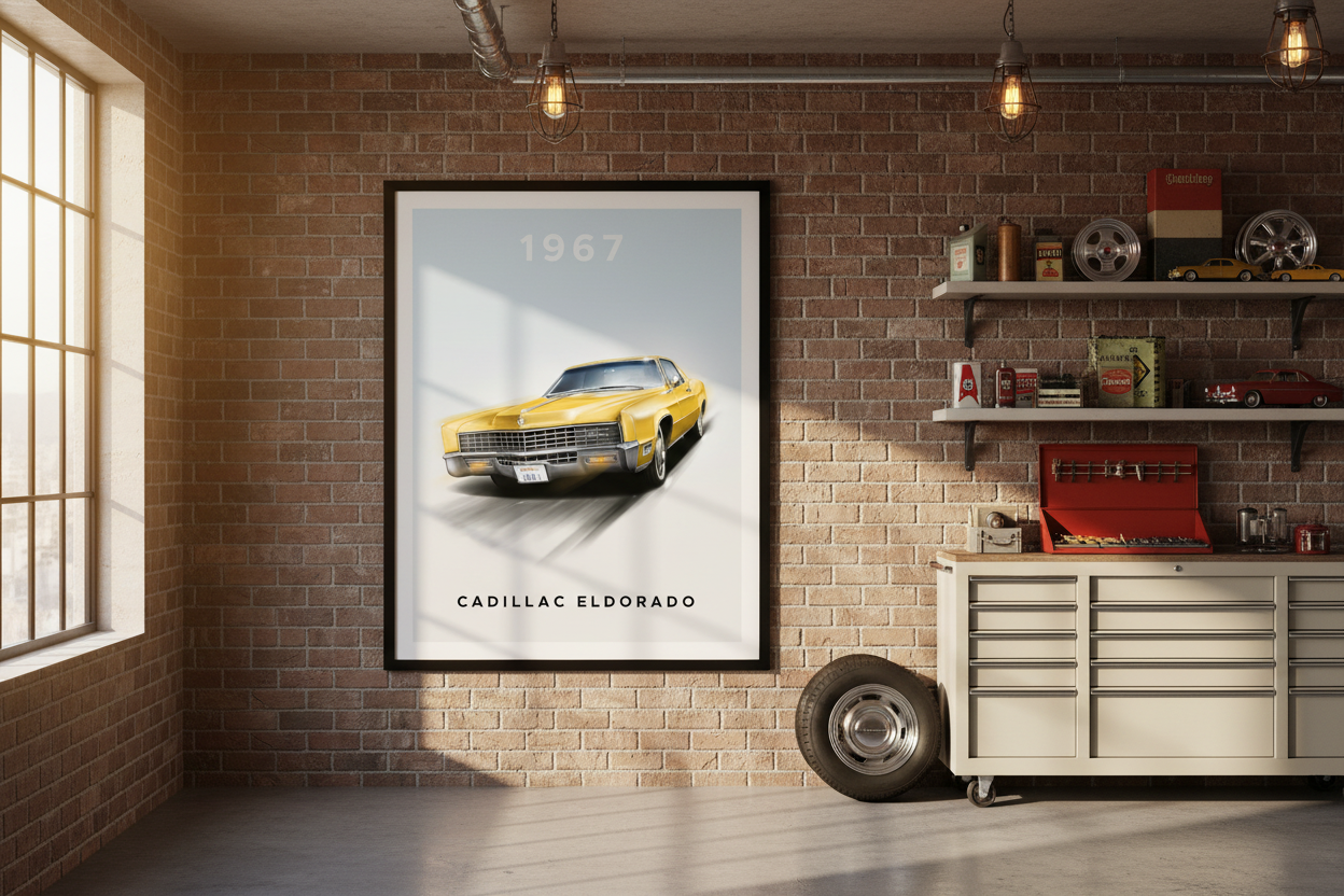 Bil Plakat 129 i garage