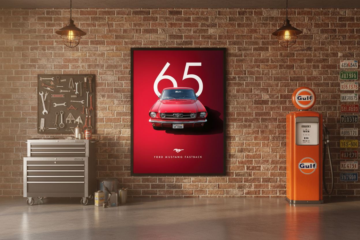 Bil Plakat 132 i garage