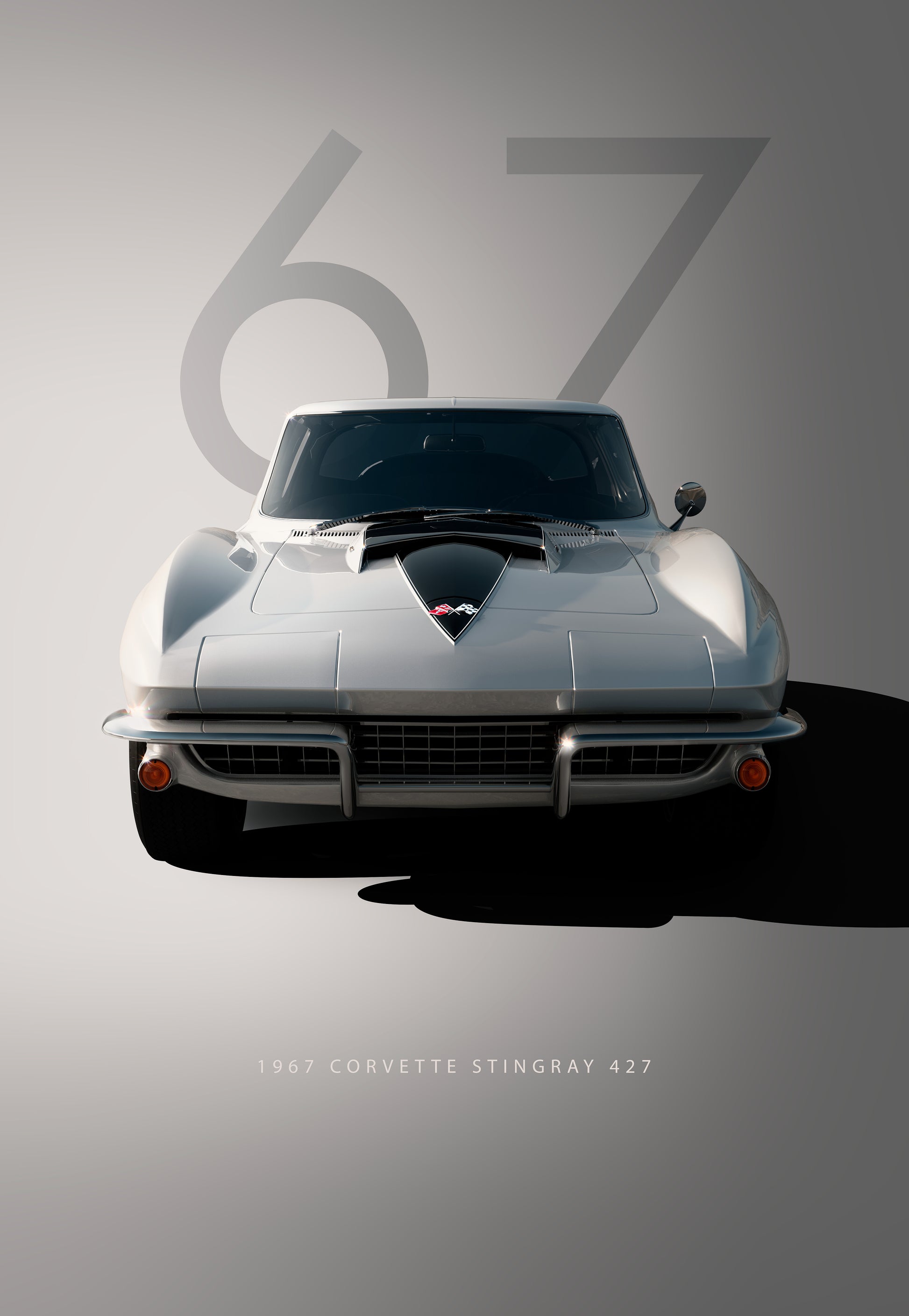 Bil plakat 133 med Corvette Stingray 427 (1967) som motiv til nordisk indretning i danske hjem