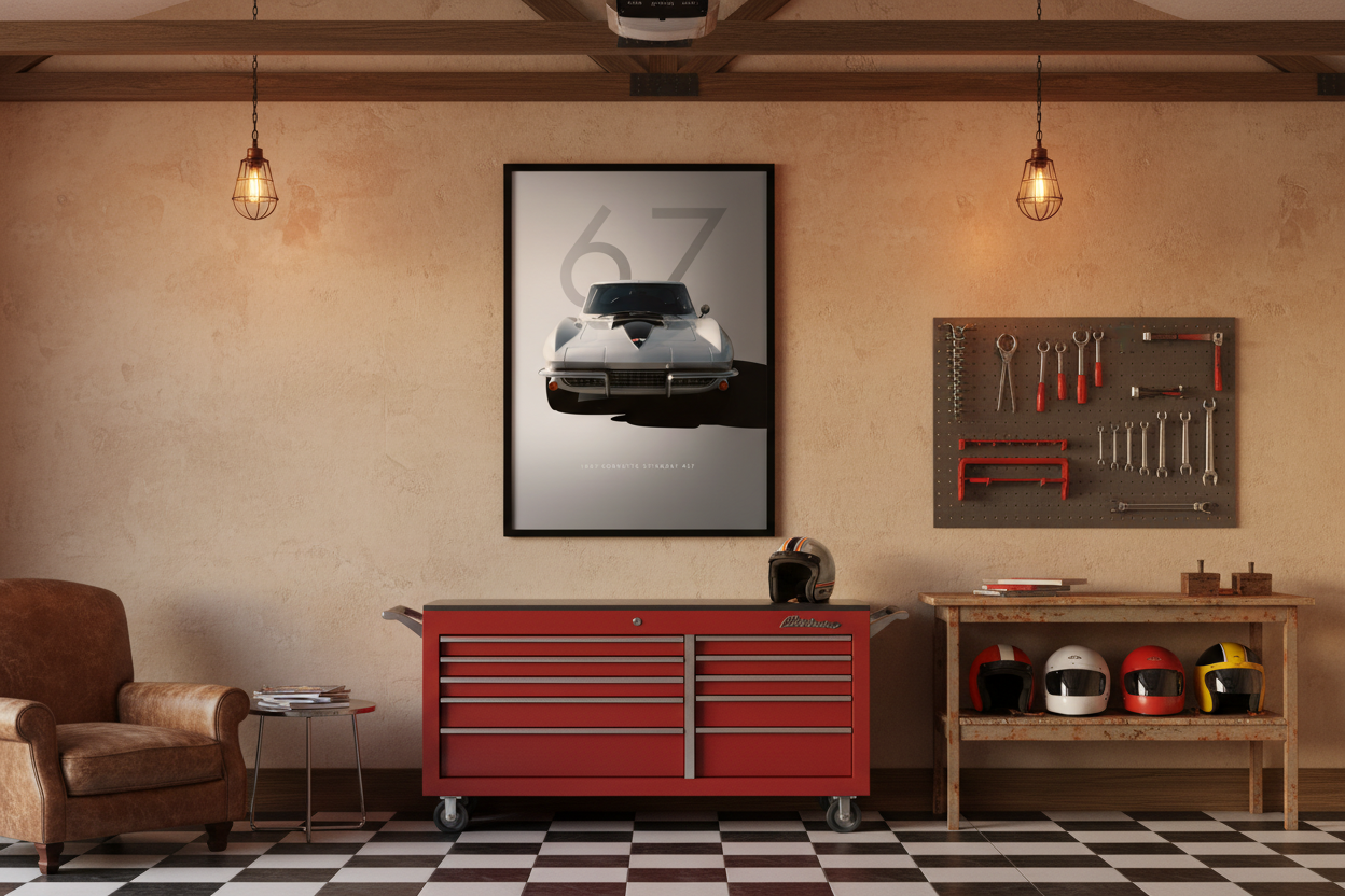 Bil Plakat 133 i garage