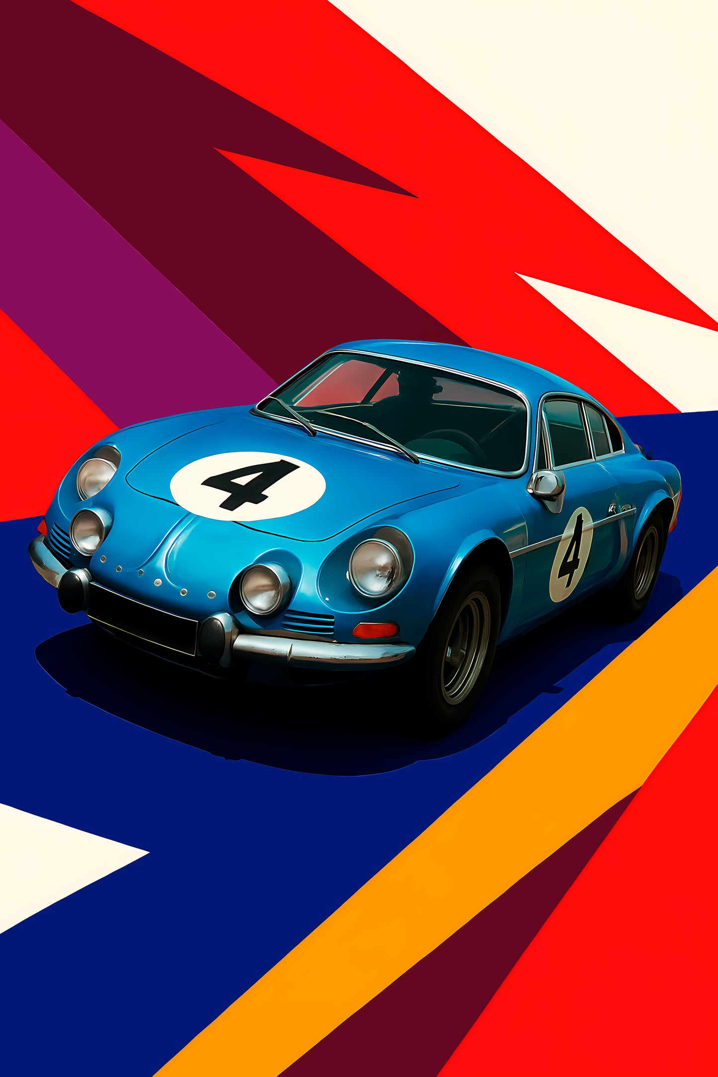 Bil plakat 88 med Alpine A110 som motiv til nordisk indretning i danske hjem