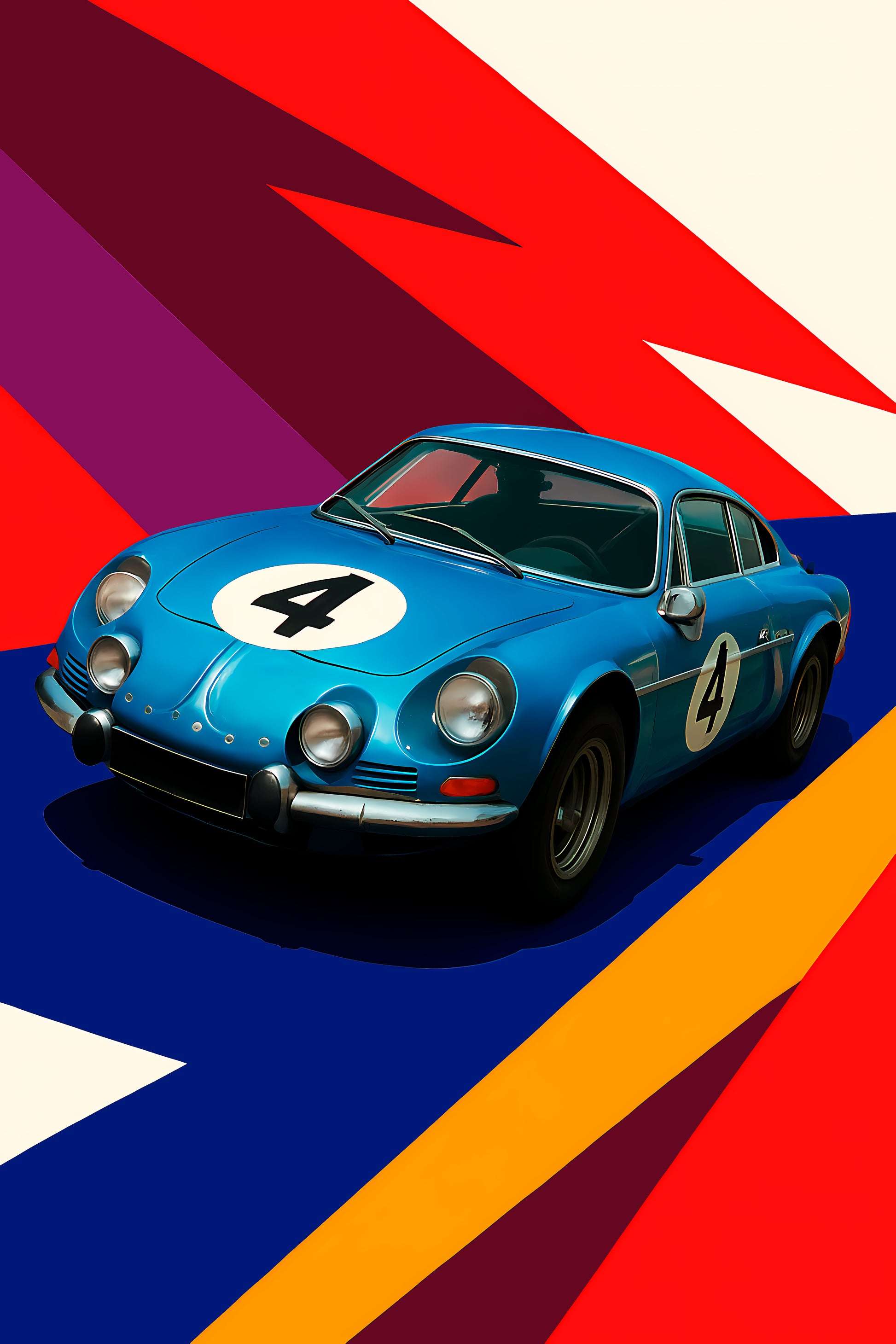 Bil plakat 88 med Alpine A110 som motiv til nordisk indretning i danske hjem