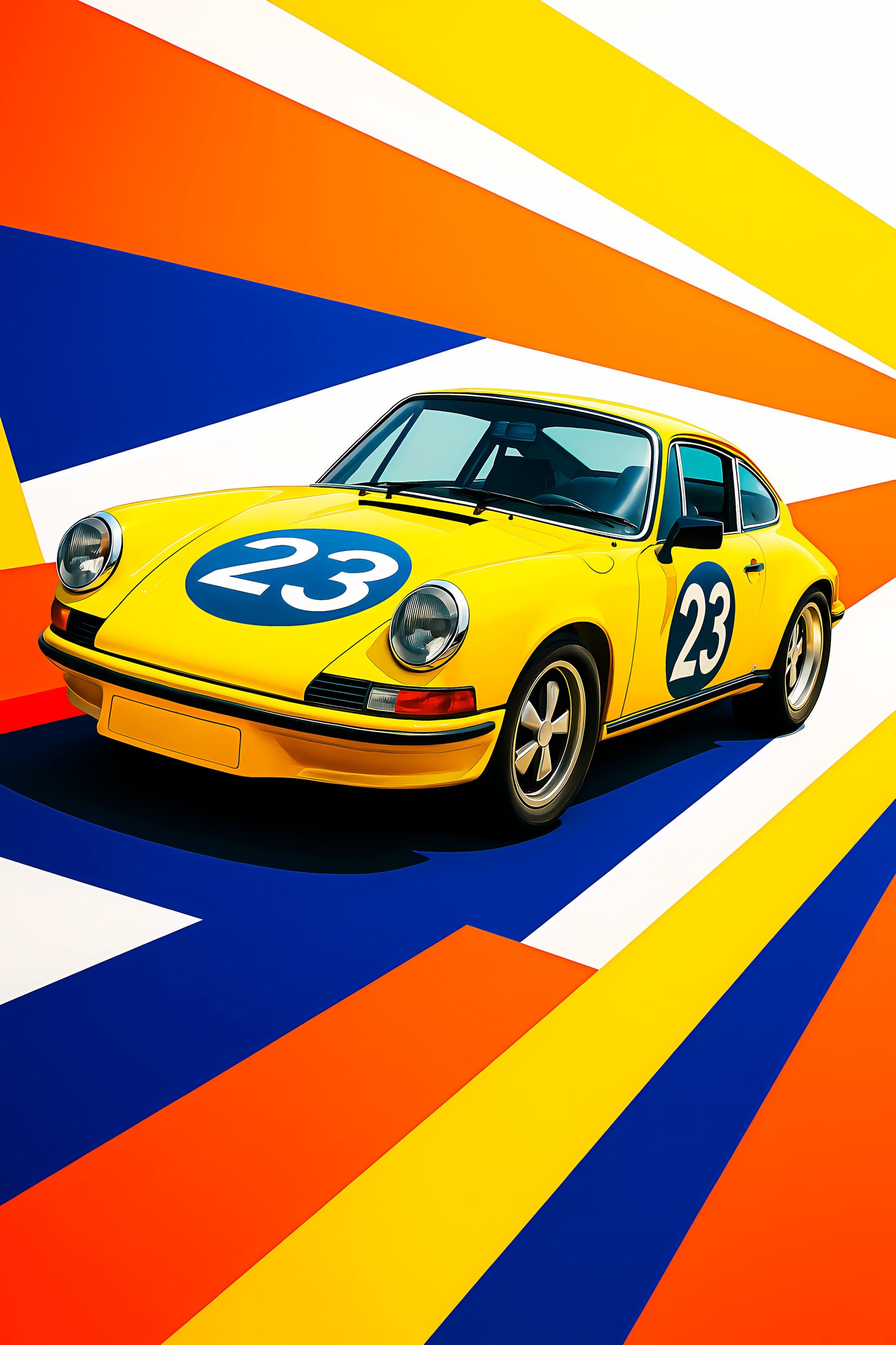 Bil plakat 89 med Porsche 911 som motiv til nordisk indretning i danske hjem