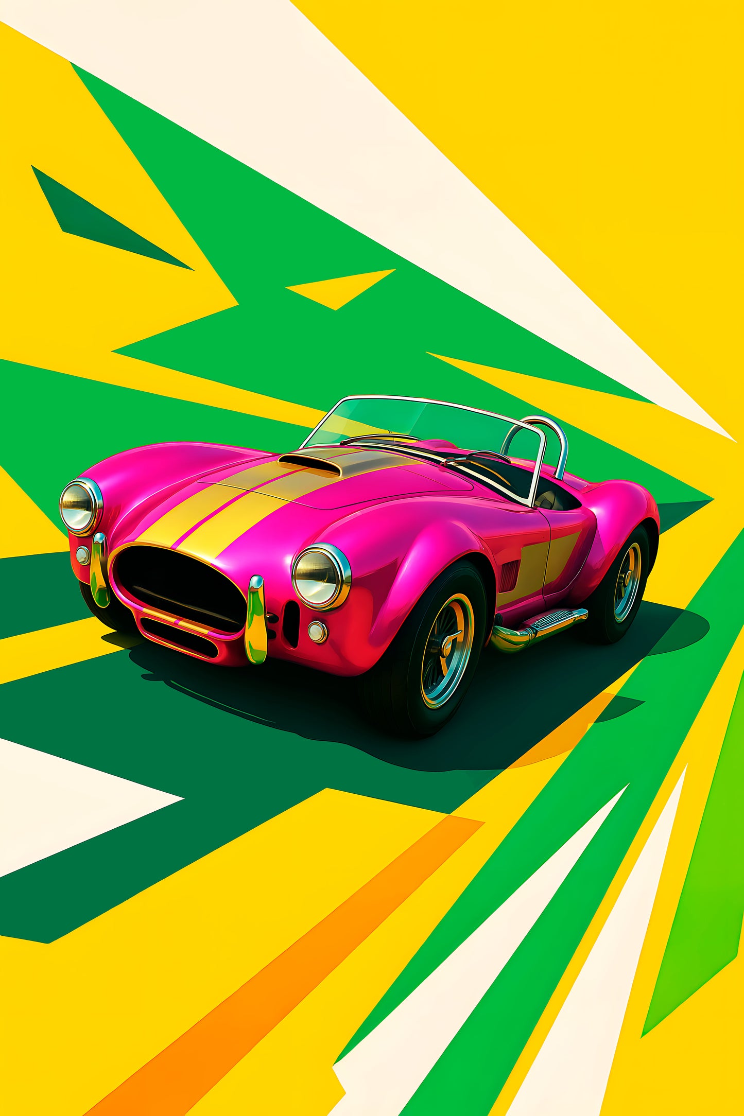 Bil plakat 93 med Shelby Cobra som motiv til nordisk indretning i danske hjem