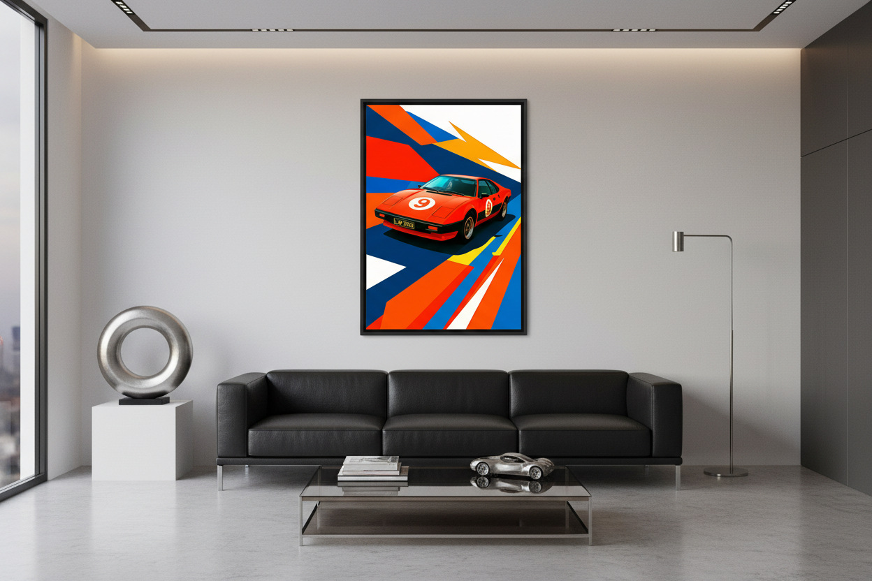 Bil Plakat 94 - Lotus Esprit i moderne interiør