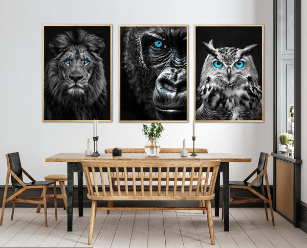 Blue Eyes Plakatsæt - Gorilla, Ugle og Løve