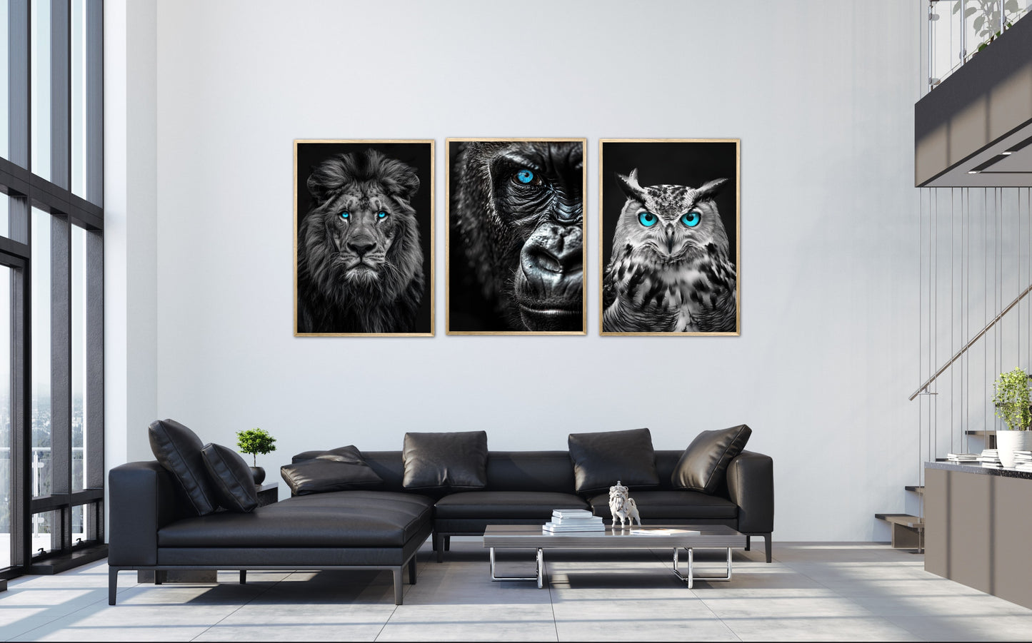 Blue Eyes Plakatsæt - Gorilla, Ugle og Løve