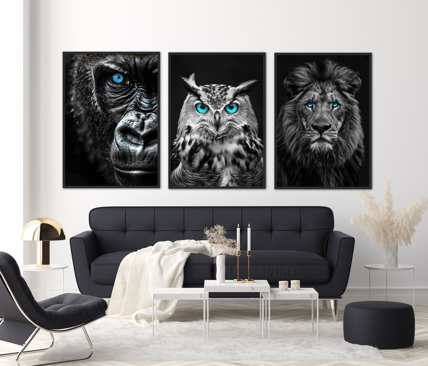 Blue Eyes Plakatsæt - Gorilla, Ugle og Løve