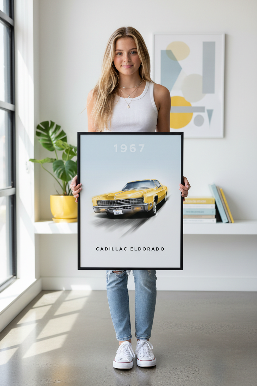 Cadillac Eldorado plakat lifestyle med teenage pige