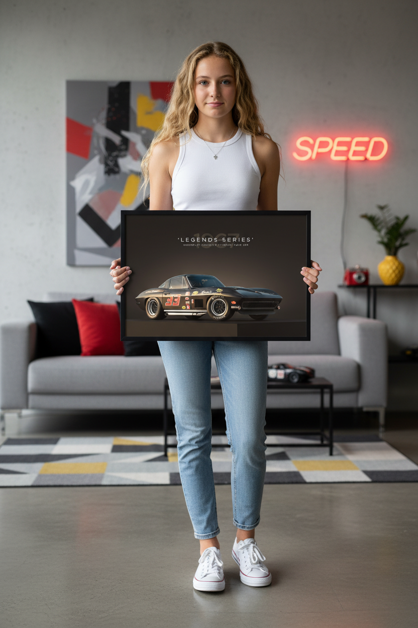 Chevrolet Corvette Stingray plakat lifestyle med teenage pige
