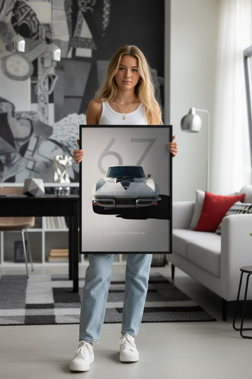 Corvette Stingray 427 plakat lifestyle med teenage pige