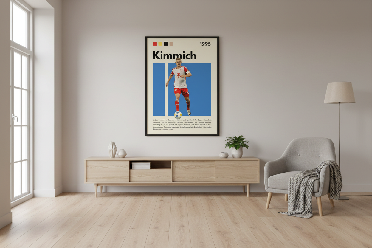 Fodbold Plakat 11 i moderne dansk hjem