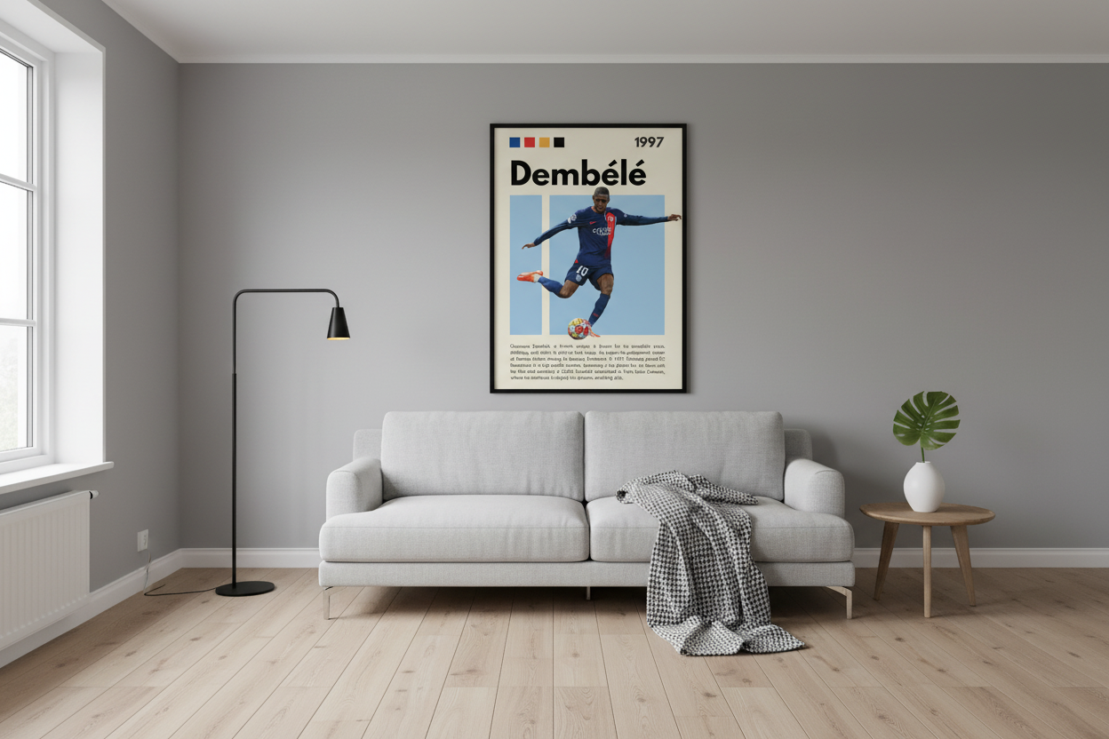 Fodbold Plakat 12 i moderne dansk hjem