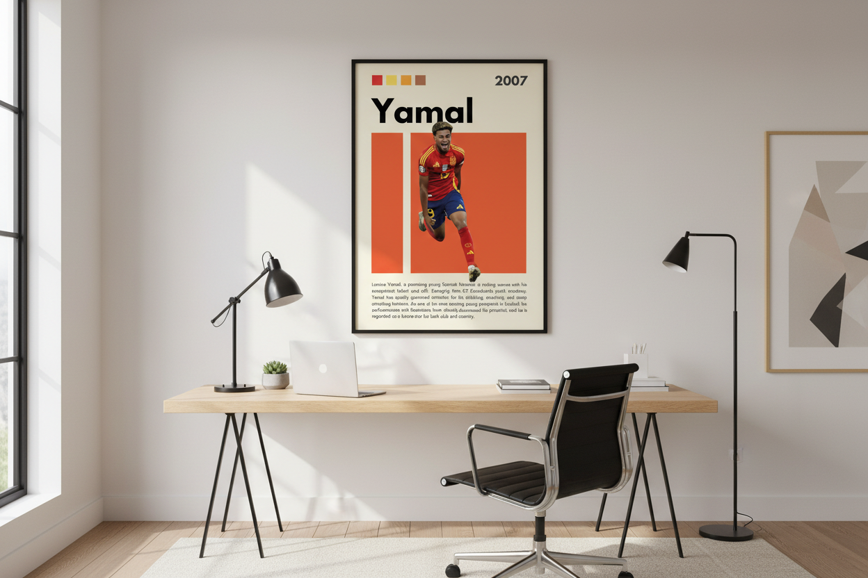 Fodbold Plakat 13 i hjemmekontor