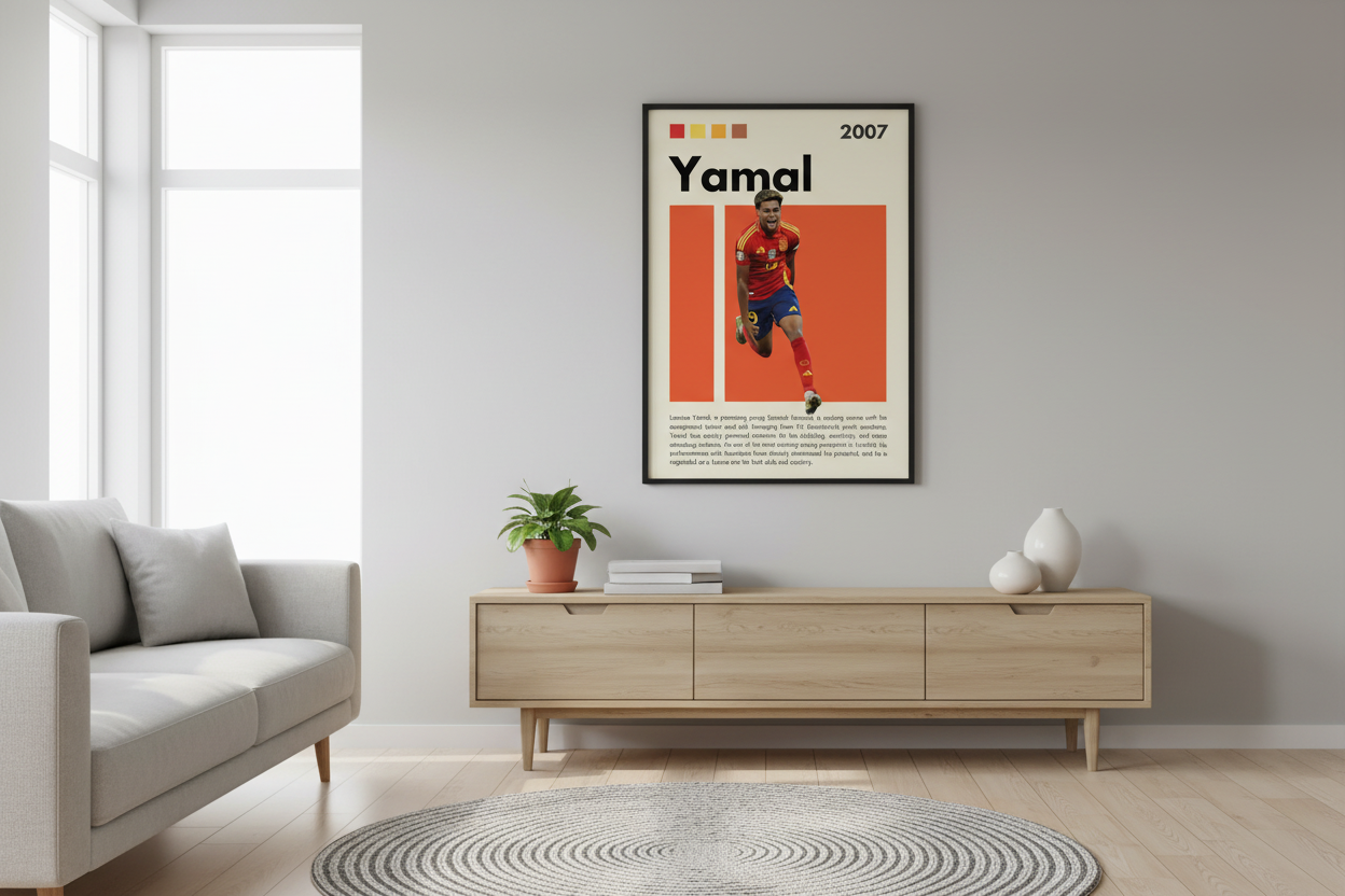 Fodbold Plakat 13 i moderne dansk hjem