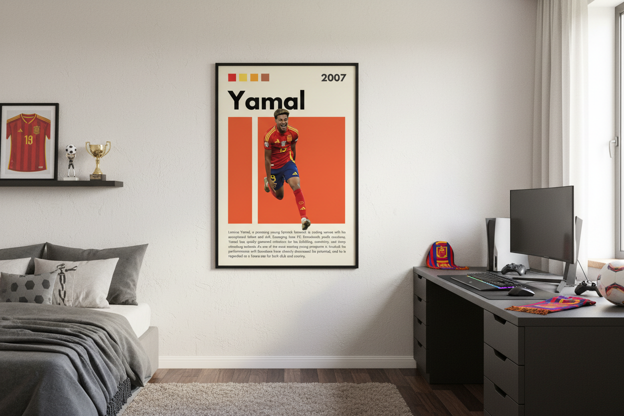 Fodbold Plakat 13 i ungdomsværelse