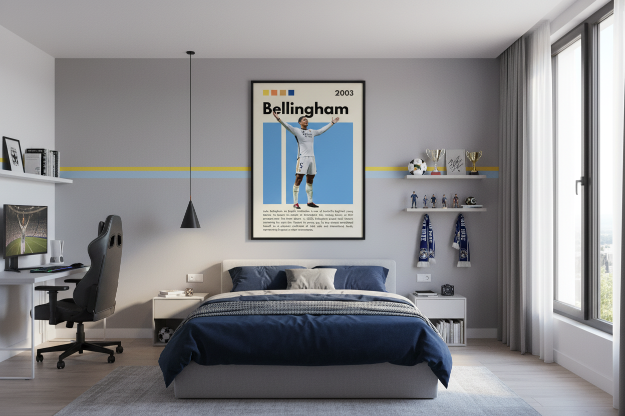 Fodbold Plakat 17 i ungdomsværelse