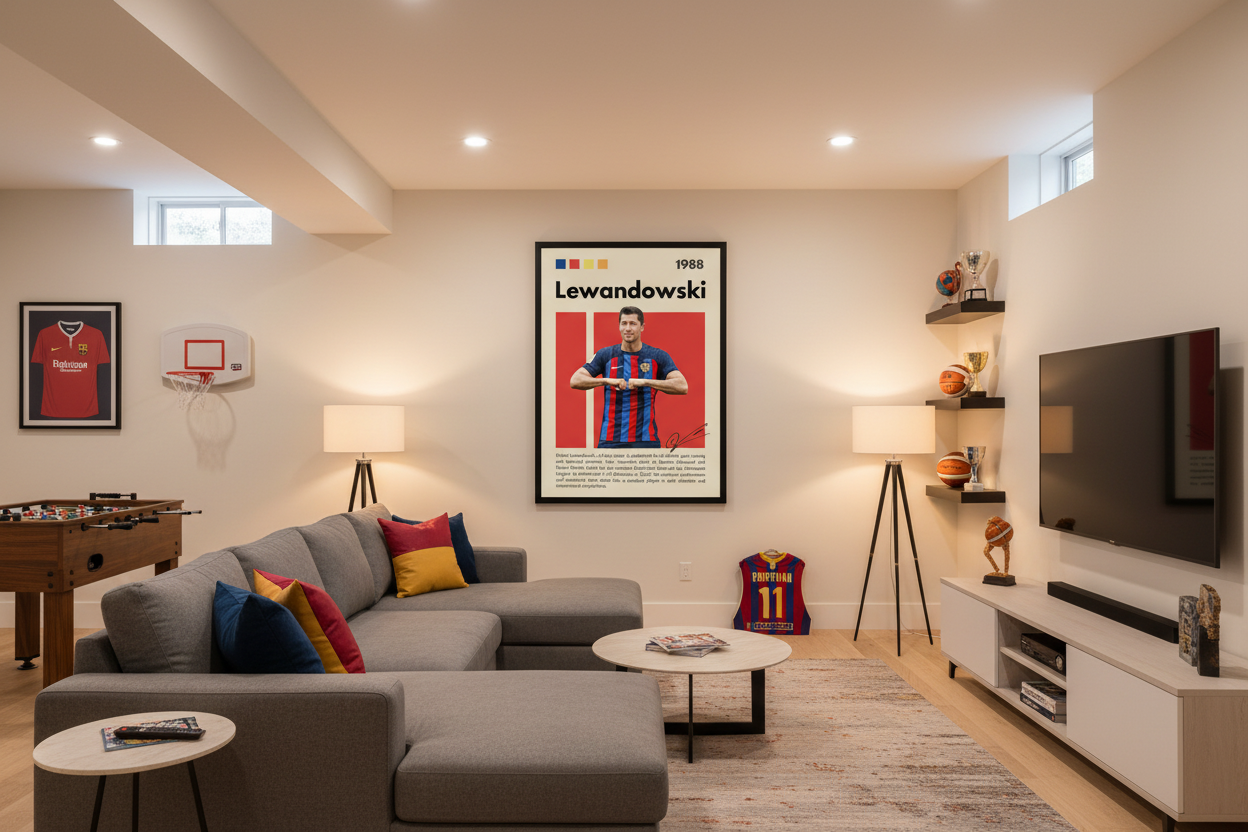 Fodbold Plakat 18 i kælderrum