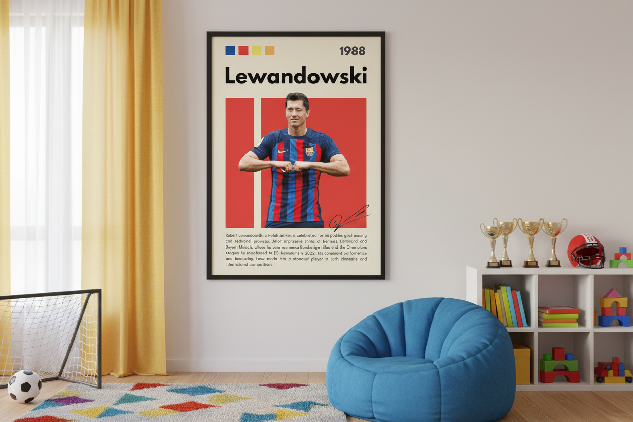 Fodbold Plakat 18 i legeværelse